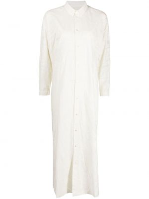 Bavlněné hedvábné šaty s knoflíky Toogood - bílá