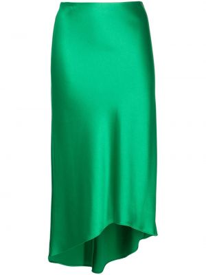 Сатиновая юбка миди Alice+olivia, зеленая