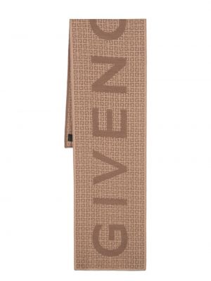 Žakárový vlněný šál Givenchy hnědý