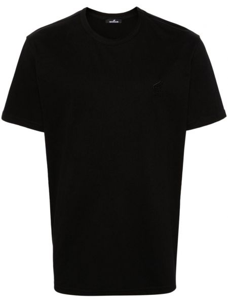 T-shirt brodé en coton Hogan noir