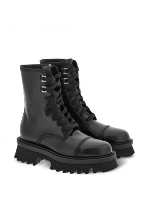Chunky členkové topánky Ferragamo čierna