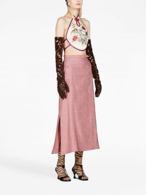 Růžové hedvábné vlněné sukně Gucci
