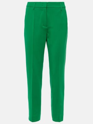 Slim fit rovné kalhoty s vysokým pasem Dorothee Schumacher zelené