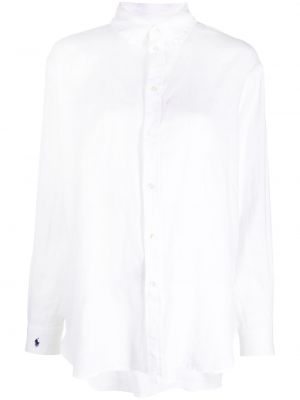 Lněná kšiltovka s výšivkou s knoflíky Polo Ralph Lauren