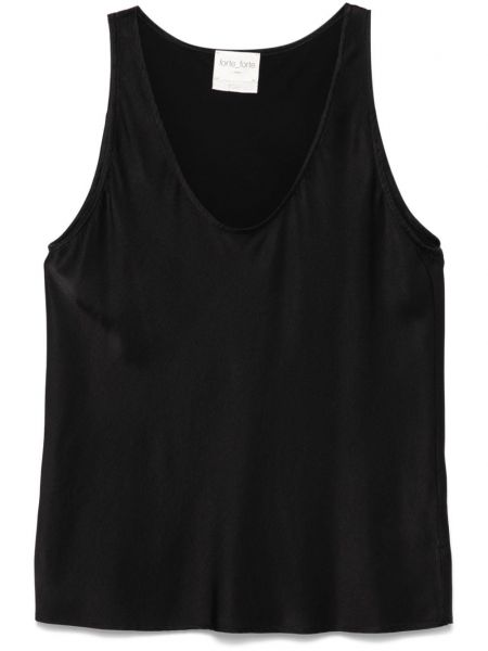 Tanktop i satin Forte_forte sort