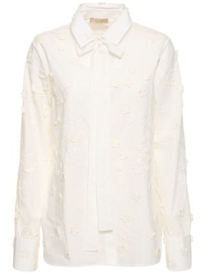 Риза бродирана на цветя Elie Saab бяло