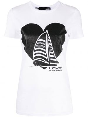 T-shirt à imprimé Love Moschino blanc