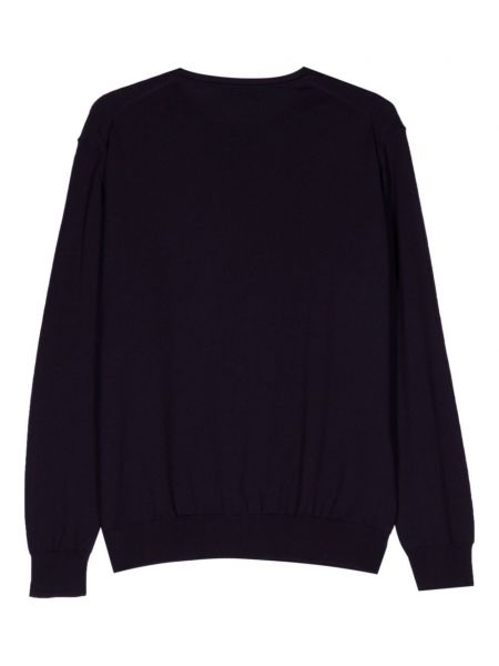 Pull en tricot col rond à motif chevrons Corneliani violet