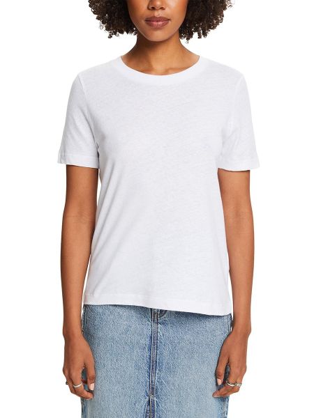 Camiseta de lino Esprit Collection blanco