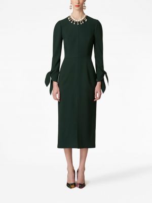 Robe mi-longue en laine Carolina Herrera vert