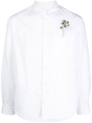 Koszula bawełniana z kryształkami Simone Rocha biała