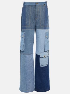 Voľné džínsy s vysokým pásom Marine Serre modrá