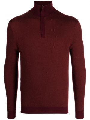 Плетен пуловер с цип N.peal червено