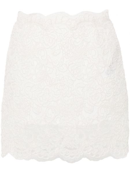 Φούστα mini με δαντέλα Ermanno Scervino λευκό