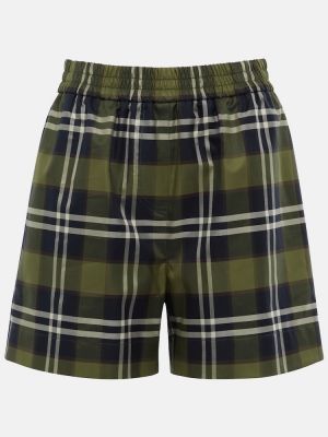 Shorts en coton à carreaux Burberry vert