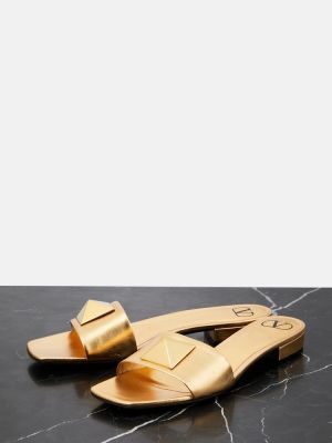 Slides di pelle Valentino Garavani oro