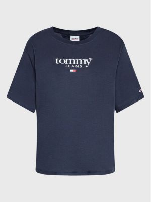 Marškinėliai Tommy Jeans Curve mėlyna