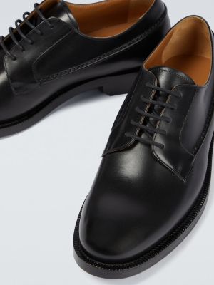 Usnjene brogue čevlji Burberry črna