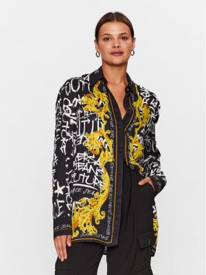 Voľná priliehavá rifľová košeľa Versace Jeans Couture čierna