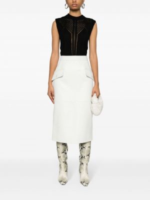 Kožená sukně Alberta Ferretti bílé