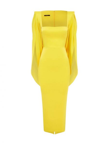 Satenska večernja haljina Alex Perry žuta