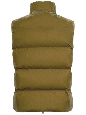 Péřová vesta z nylonu Moncler zelená
