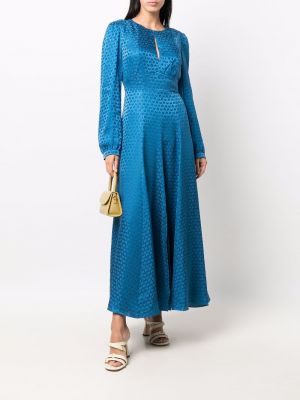 Vestido largo con estampado Saloni azul
