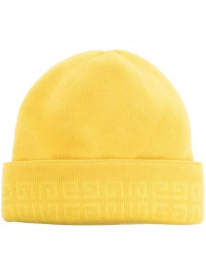 Плетена шапка бродирана Givenchy жълто