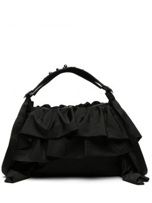 Nakupovalna torba z volani Simone Rocha črna