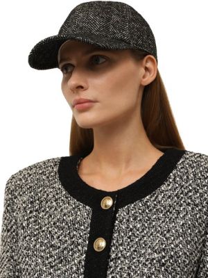 Шелковая шерстяная кепка Lorena Antoniazzi черная