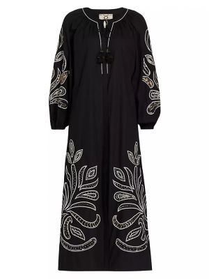 Платье макси Kali с вышивкой Figue черный