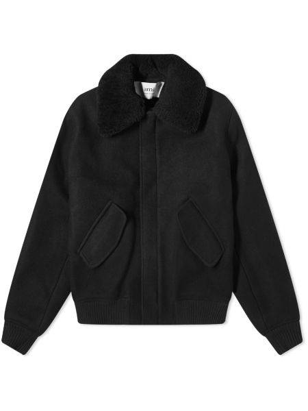 Шерстяная куртка Ami Paris черная