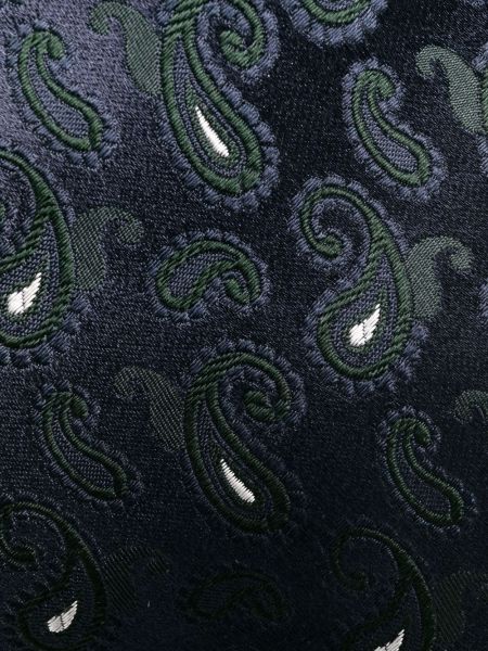 Corbata con bordado de seda de cachemir Corneliani azul