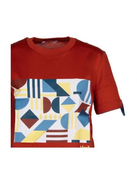 Camiseta de algodón con estampado con estampado geométrico Max Mara