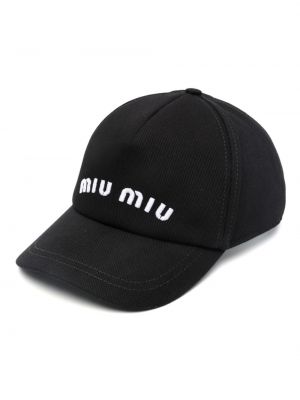 Haftowana czapka z daszkiem Miu Miu