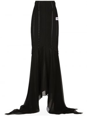 Drapované dlouhá sukně Dolce & Gabbana černé