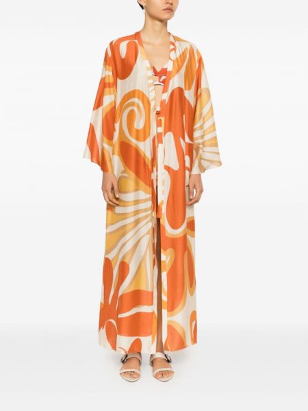 Robe longue à imprimé Adriana Degreas orange