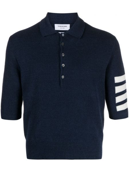 Lininis polo marškinėliai Thom Browne mėlyna