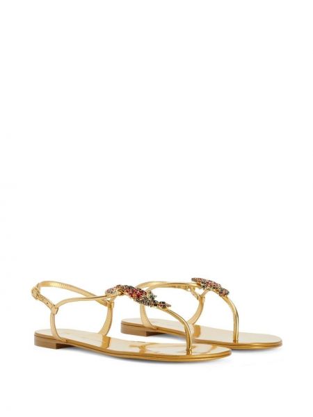 Troopilise mustriga ilma kontsaga sandaalid Giuseppe Zanotti kuldne