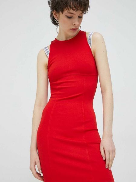 Sukienka mini dopasowana Tommy Jeans czerwona