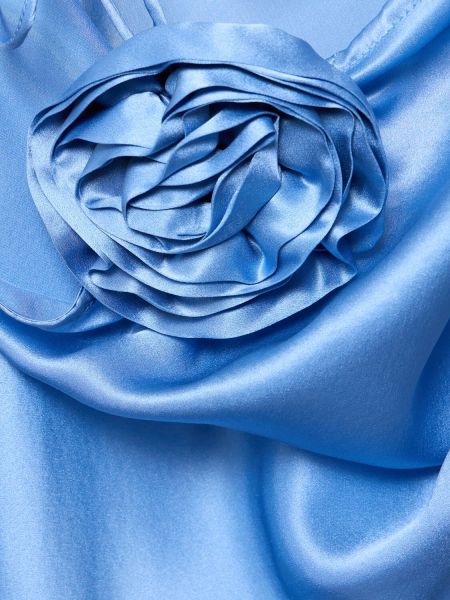 Hodvábne saténové dlouhé šaty Designers Remix modrá