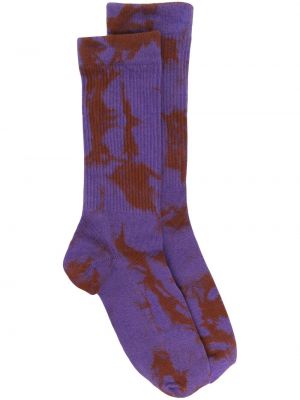 Плетени чорапи с принт 032c виолетово