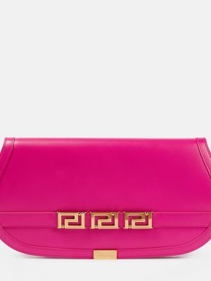 Kožená listová kabelka Versace ružová