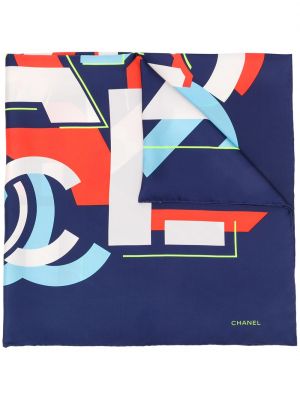Pañuelo con estampado geométrico Chanel Pre-owned azul
