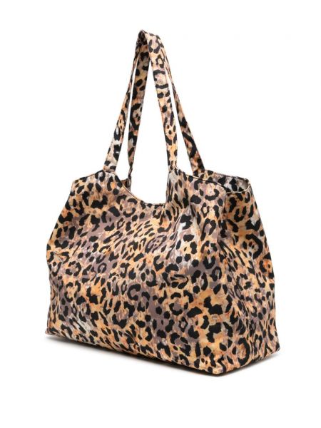 Leopardí shopper kabelka s potiskem Just Cavalli černá