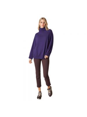 Jersey cuello alto de lana de tela jersey Liviana Conti violeta