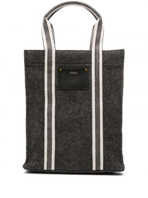 Vlnená nákupná taška Isabel Marant sivá