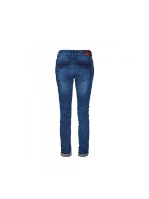 Satynowe jeansy skinny Mos Mosh niebieskie
