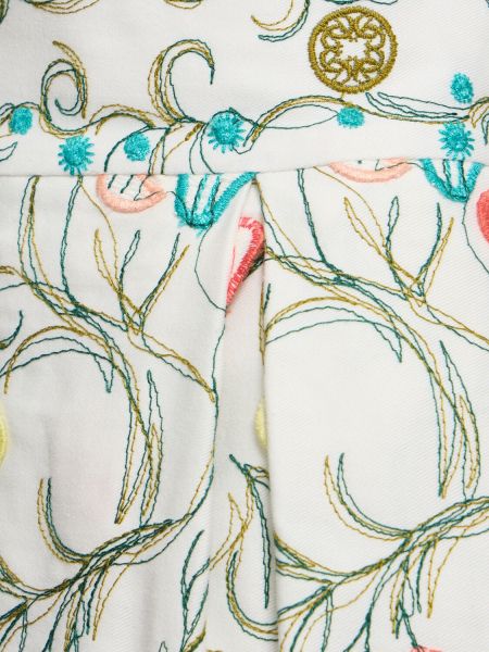 Bavlněné midi sukně s výšivkou Elie Saab bílé
