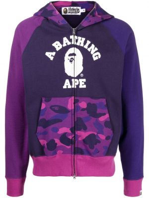 Jopa s kapuco s potiskom A Bathing Ape® vijolična